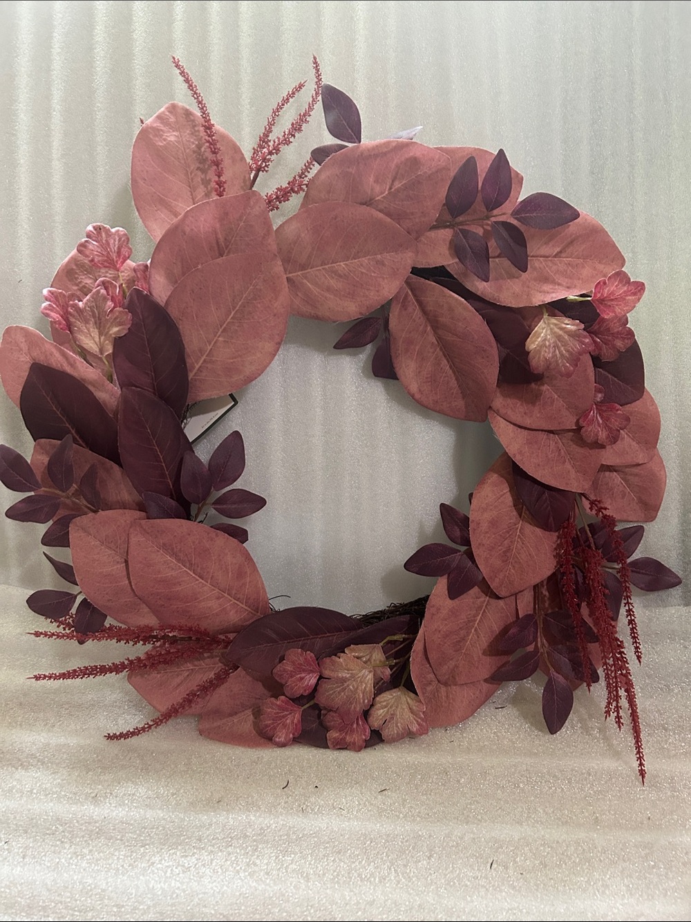 Threshold 22” Mauve and Deep Plum Foliage Holiday Wreath